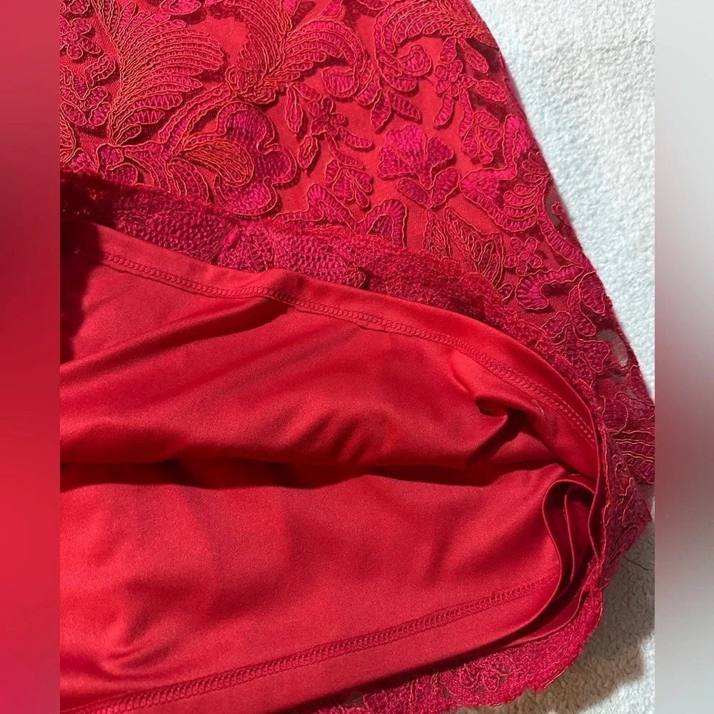 Tadashi Shoji | Red Lace Sheath Dress | Size 10